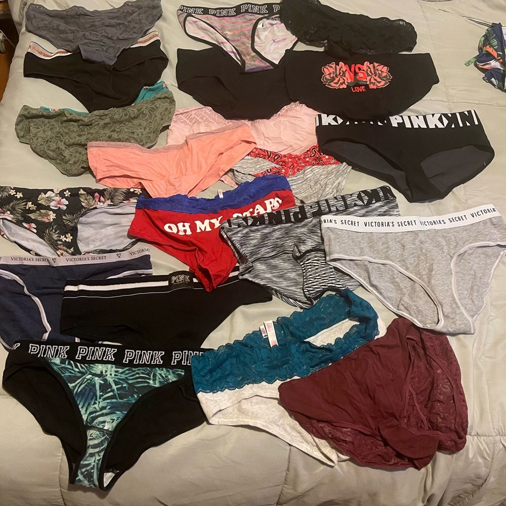 Victoria’s Secrets VS, Size Large, All hipster cut Panties.
